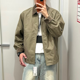 秋冬2025男女装拉链短茄克外套巴恩风翻领男牛仔短茄克水洗478230