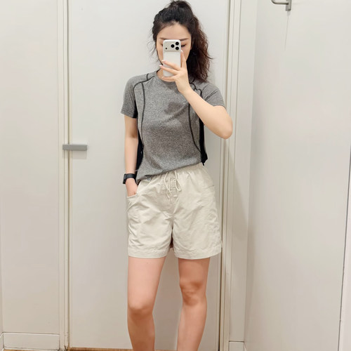原单品质夏季新款休闲短裤女透气速干运动裤薄款宽松阔腿裤484598