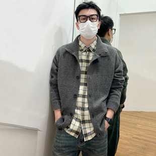 25新款秋冬日系男女装舒芙蕾针织罗纹立领开衫毛衣毛衫外套480023