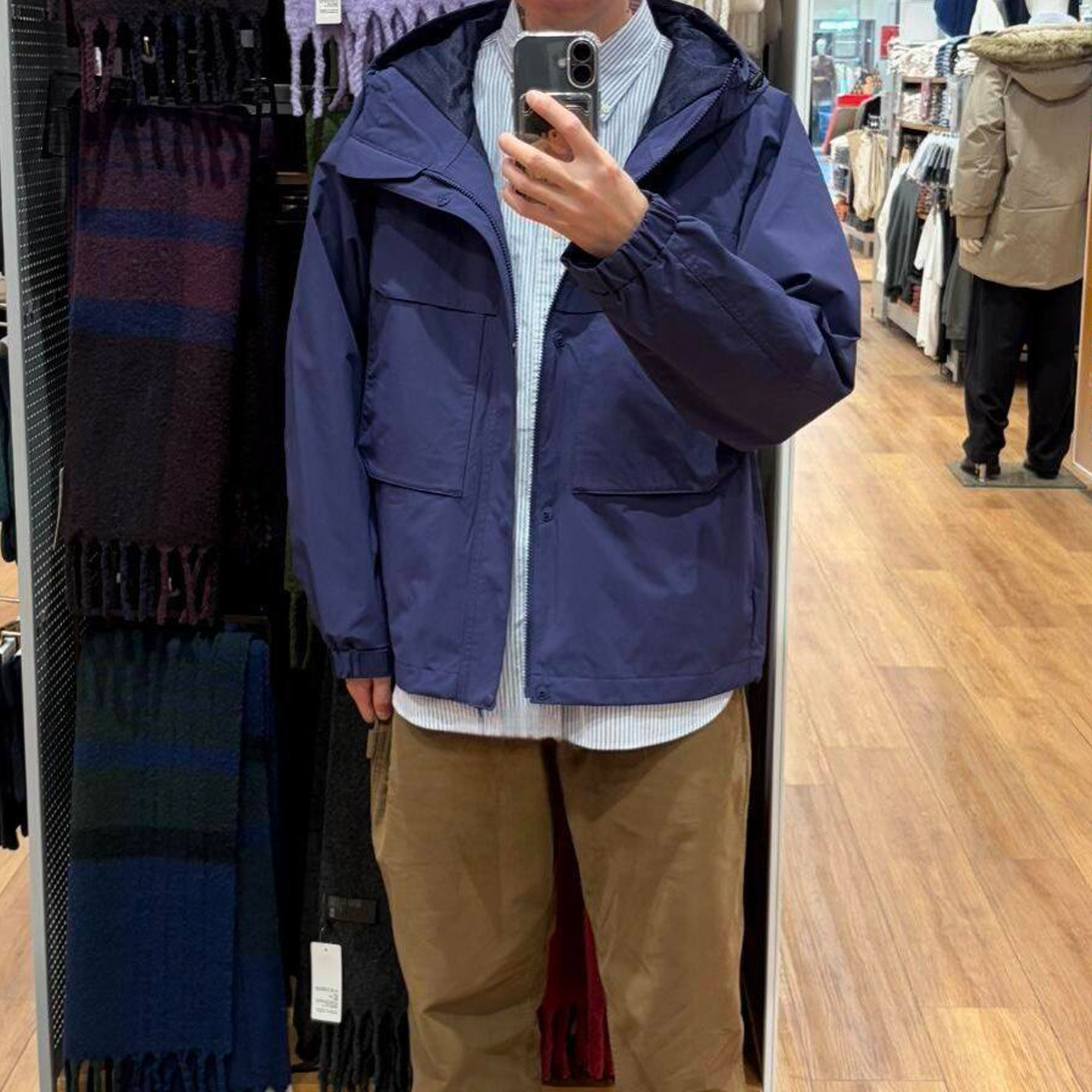 原单482213春秋男女装防风防水连帽外套夹克户外休闲冲锋衣47