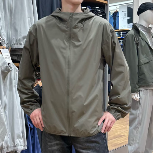 日系穿搭春夏男装女装便携式防紫外线连帽外套防晒服防晒衣475031