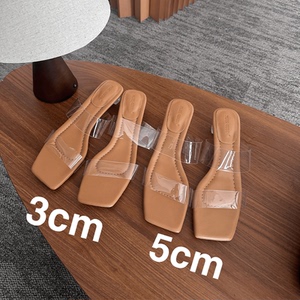 PLUS QUEEN宏蓝｜3cm 5cm37-44码宽胖脚 踩屎感软底透明高跟鞋