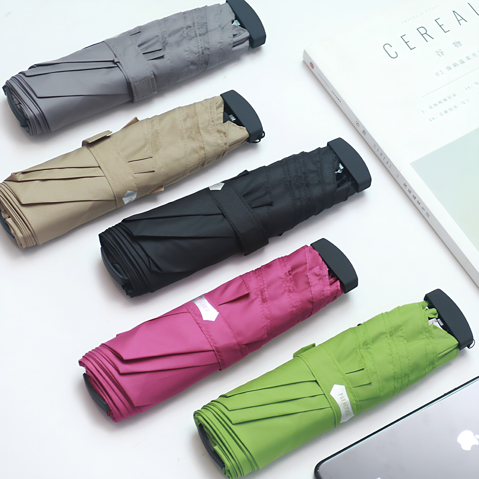 150g特氟龙泼水速干不湿雨伞超轻日本学生扁小折叠迷你防晒铅笔伞