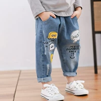 Quần jeans lỗ bé trai xuân 2019 mới xuân hè thu quần trẻ em nước ngoài trong quần big boy xuân thông thường - Quần các mẫu quần đẹp cho bé yêu