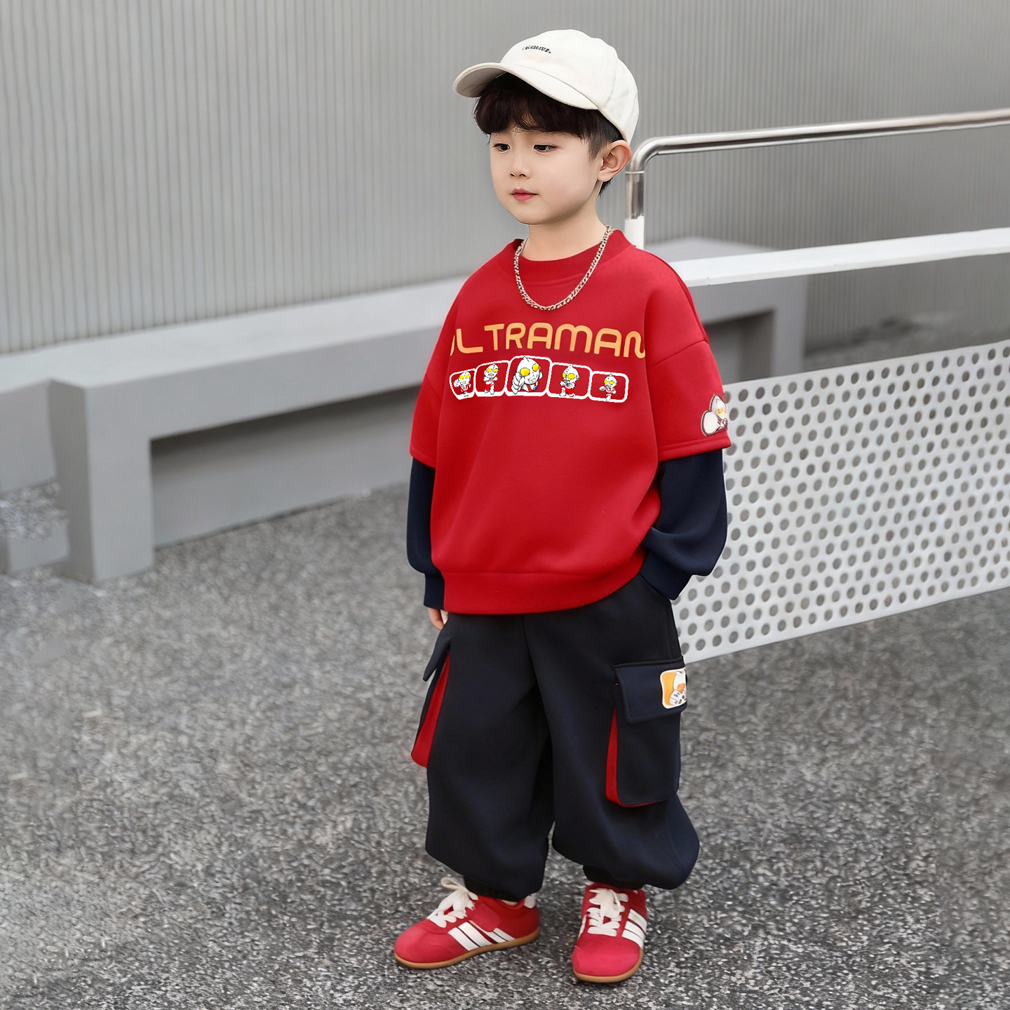 男童卫衣套装2026春秋季奥特曼新款衣服儿童帅气运动两件套衣服潮