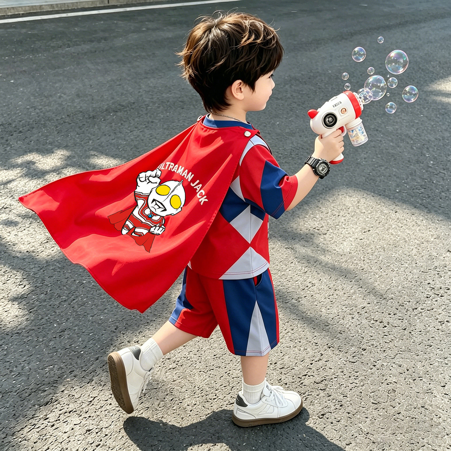 奥特曼cos衣服男童夏季短袖套装2026新款洋气宝宝儿童运动痞帅潮