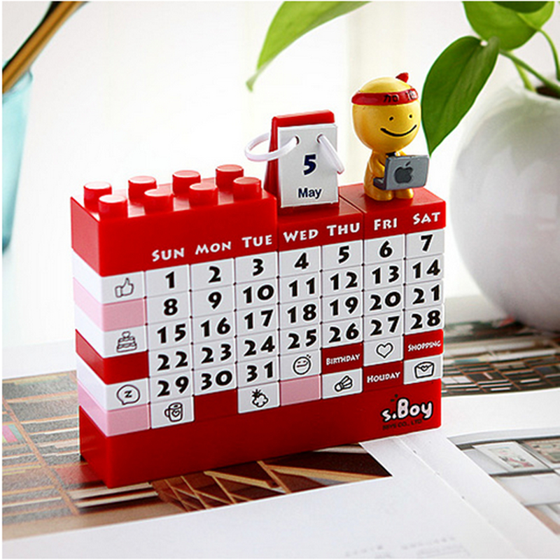 2026新款积木万年历卡通日历小摆件企业定制台历创意礼品新年礼物