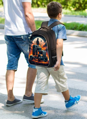 新款动画卡车幼儿园小轻便大容量防水防污双肩包开学季开学季d446