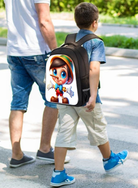 新款动画人物幼儿园小学生书包防水防污大容量双肩包d312