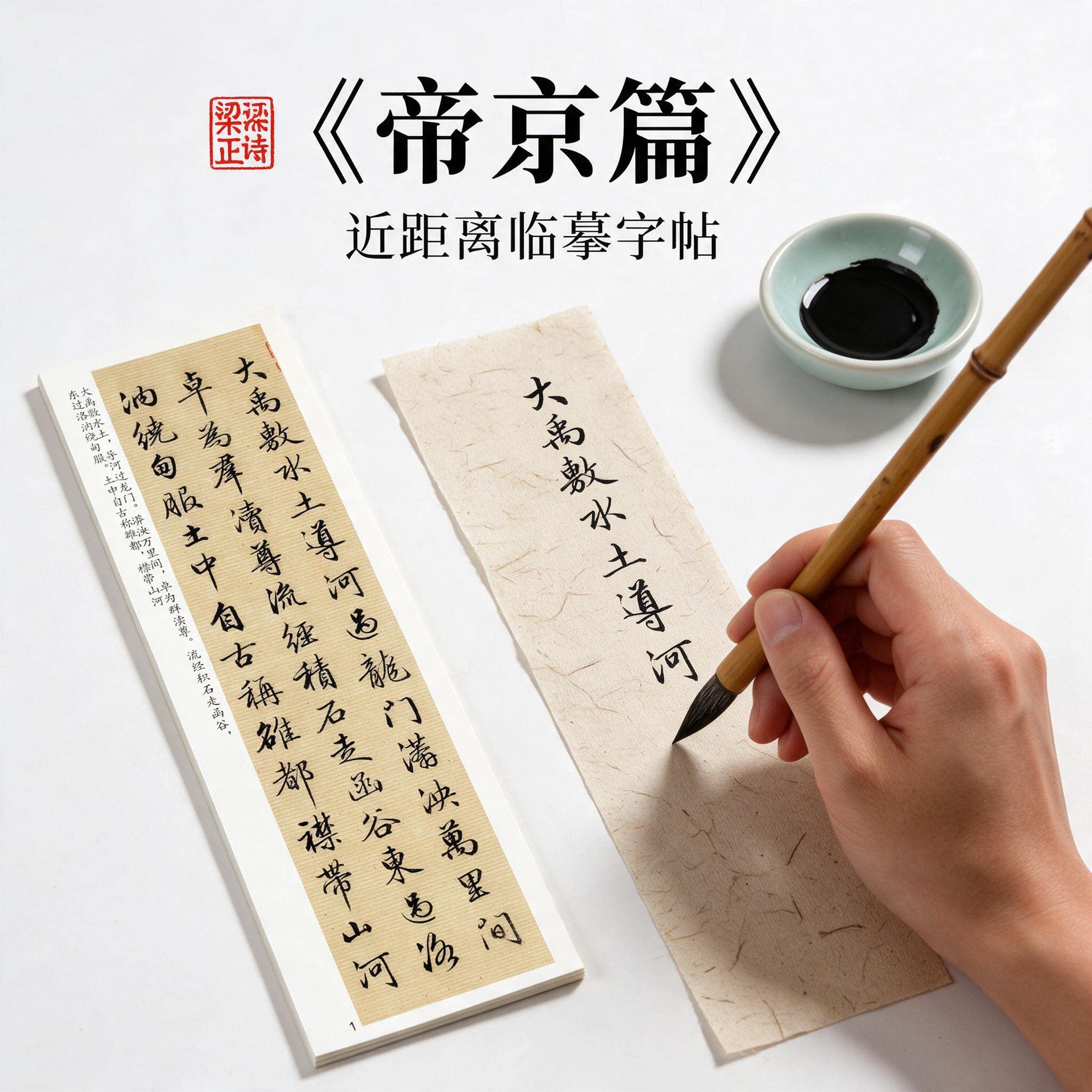 梁诗正题跋骆宾王帝京篇 名家行楷书真迹微喷复制品学习临摹字卡