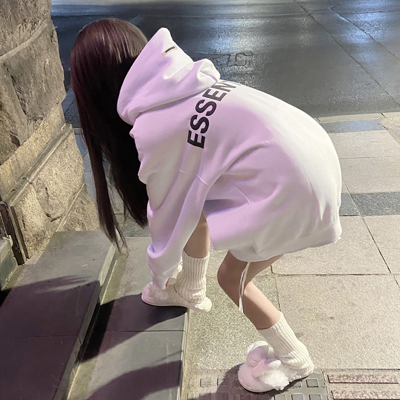 하이 스트리트 트렌디 브랜드 ESSENTIALS 편지 3M 반사 FOG 운동복 가을 겨울 후드 플러스 벨벳 까마귀 자켓 남성과 여성을위한