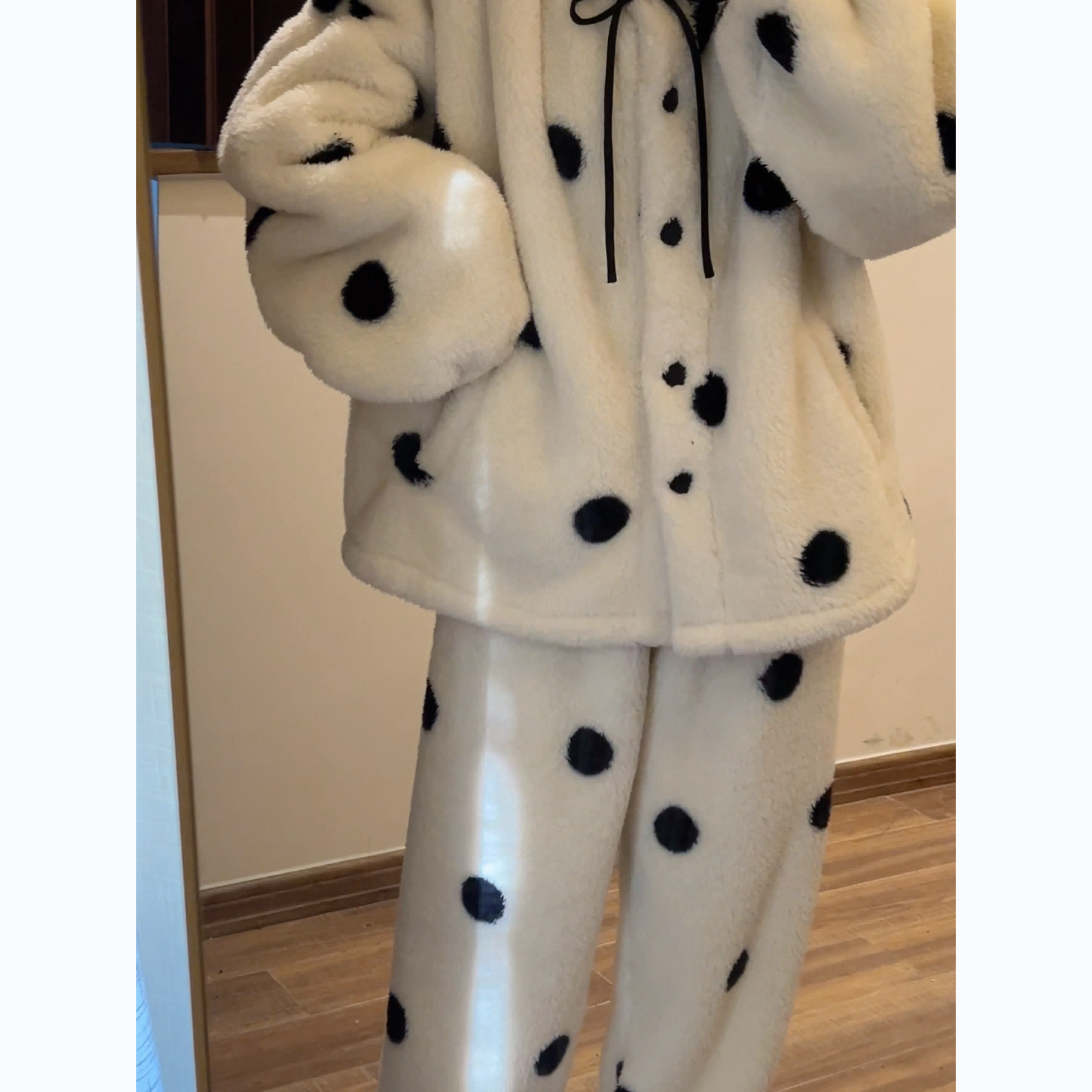 柏兰尼森新款亲子睡衣女加厚加绒儿童套装秋冬款母女装甜美家居服