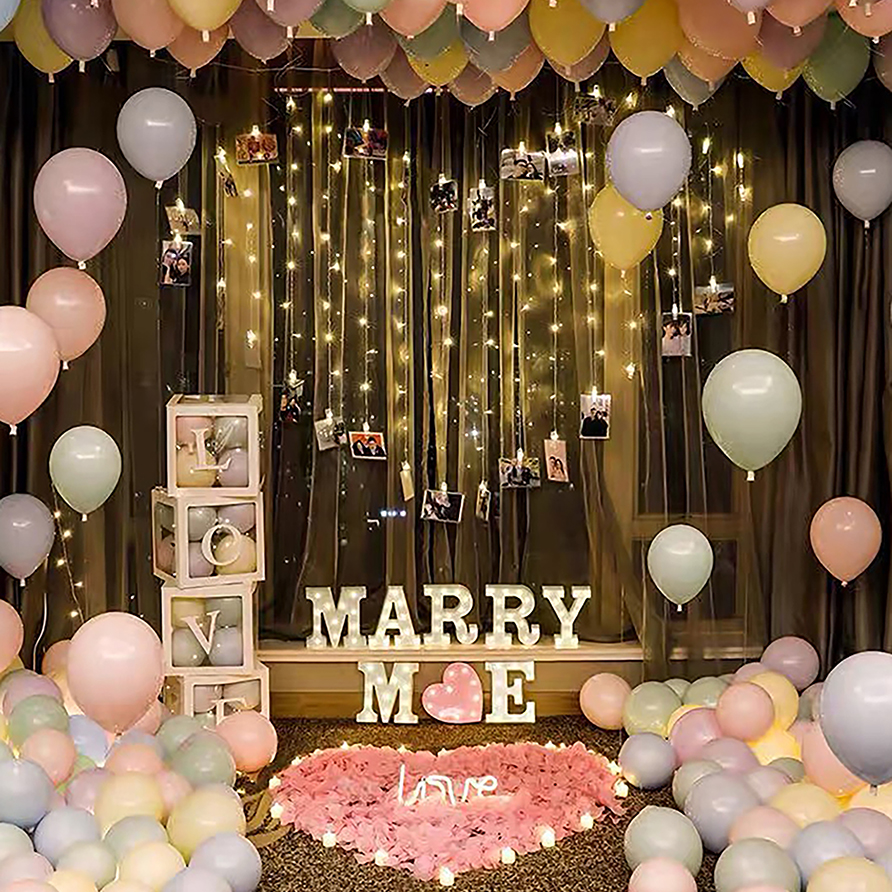 求婚布置免费印照片一人轻松完成