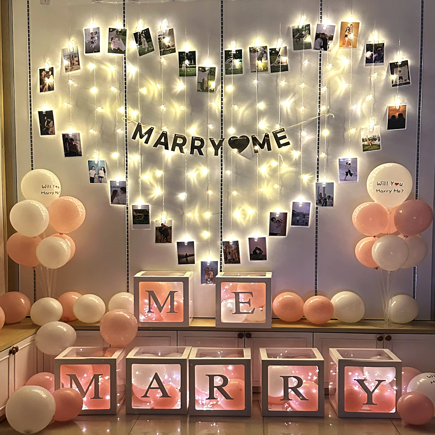 一个人在家轻松完成的求婚布置