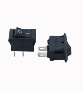 黑色白字 船形开关 6A/250V 10A/125V 长2CM 宽1.5CM 高15MM 2脚