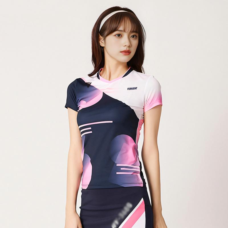 羽毛球服女2024新款秋冬高颜值女装专业运动套装夏季短袖速干上衣