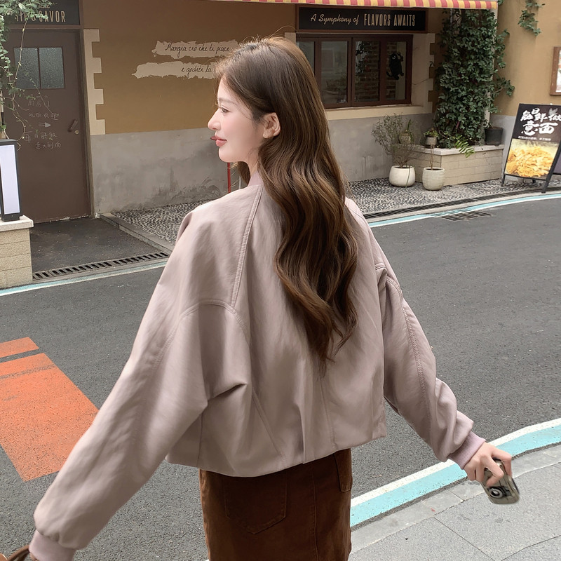 新款现货皮衣外套女立领机车服酷飒显瘦小个子夹克F621P155K248,女装皮衣,2C082
