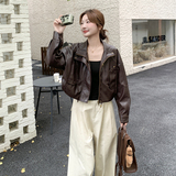 pu皮衣女冬25新款高级感小个子加绒加厚短款派克棉服F44P175K268，女装皮衣，2C082
