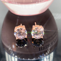 18K platinum earrings imported mosan diamond four claw rose gold earrings 18k rose gold four claw screws for men and women