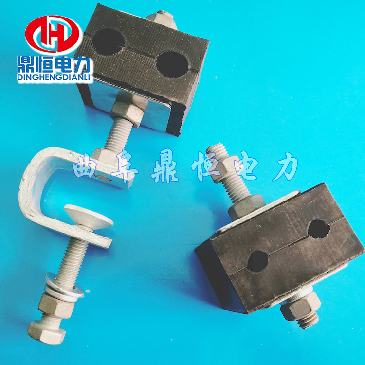 引下线夹杆塔引下线夹用橡胶绝缘夹具 adss光缆金具固定卡具