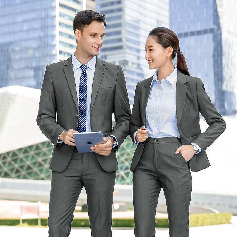 男女西服套装两粒扣商务正装成熟西服套装上班婚庆修身西装职业装