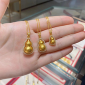 古法金包银点钻葫芦吊坠女时来运转旋转挂坠项链锁骨链送女友礼物