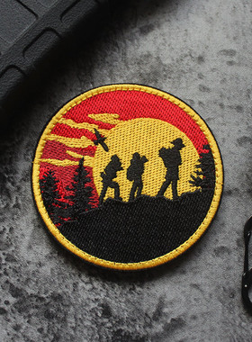全满刺绣Morale Patch魔术贴臂章户外登山摄影元素徽章探险背包贴