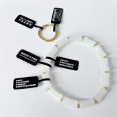 现货黑标撕毁饰品标签温馨提示语眼镜珠宝防拆退换标