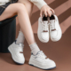 休闲厚底运动鞋 真皮大码 潮 女2025年冬季 新款 女鞋 41到43加绒小白鞋