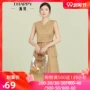 Haibei hè mới của phụ nữ thời trang cotton eo thon rắn màu đơn giản không tay đơn giản trong váy dài phụ nữ - Váy dài dam maxi di bien