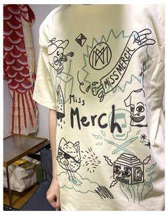 半袖 有趣集合图 滑板涂鸦男女款 T恤 复古vintage 插画师潮牌短袖