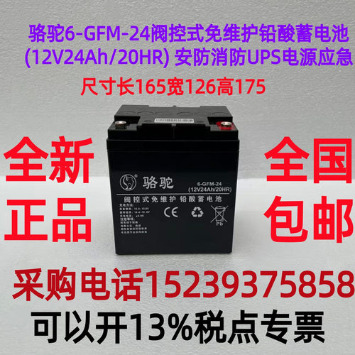 骆驼6-GFM-24阀控式免维护铅酸蓄电池(12V24Ah/20HR) 安防消防UPS