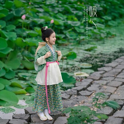 新款女童汉服魏晋风复原超仙古装襦裙中国风唐装女宝宝出服装农耕