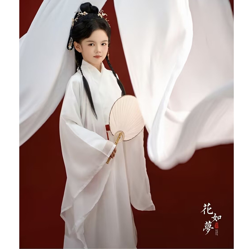 女童汉服2025新款魏晋风大袖衫战国袍古装仙气小女孩广袖演出服夏