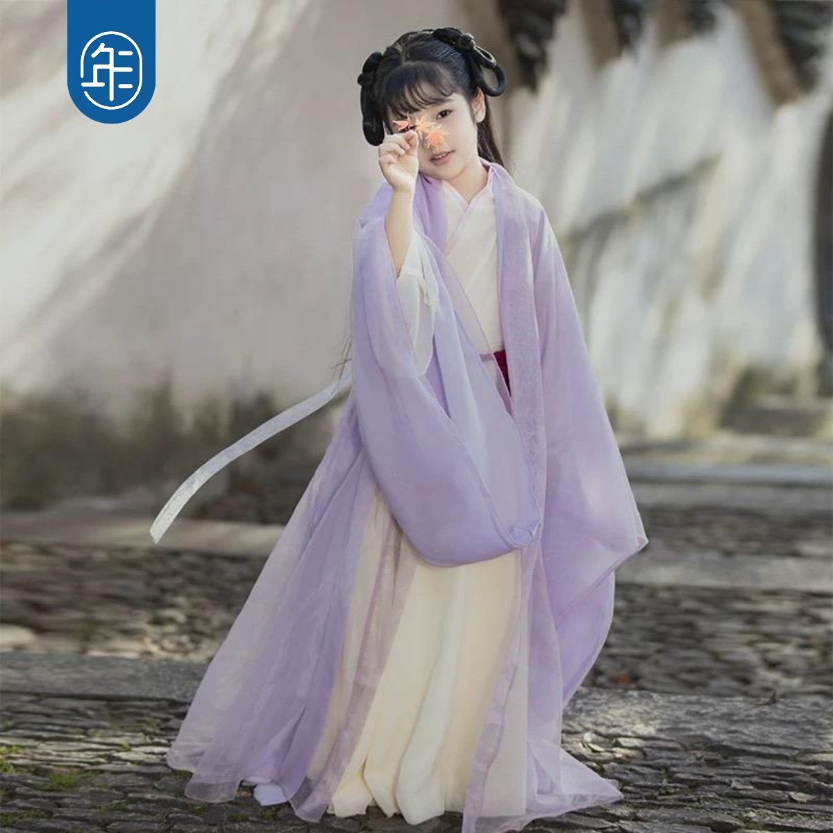 问童年魏晋风交领大袖衫