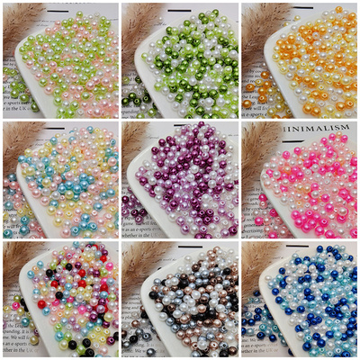 高亮圆形仿珍珠串珠树脂