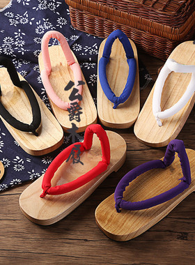 木屐女日式蝴蝶忍cos鬼灭之刃日本高跟拖鞋男改良时透无一郎cos