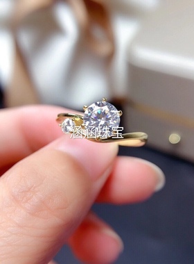 银饰品水晶玉石六爪莫桑钻款s925