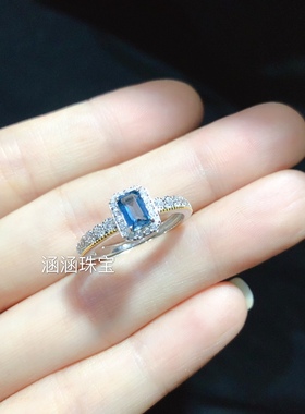 银饰品戒指托帕石海蓝宝