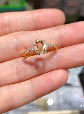 戒指s925银饰品空托椭圆形6mm