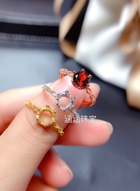 皇冠款时尚风56*6mm代镶银戒指