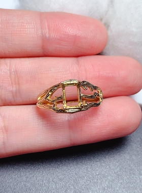 s925纯银戒指空托长方形5*7mm小众个性DIY饰品 祖母绿 蓝宝石 w