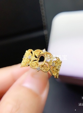 s925银饰品戒指空托坦桑石月光石