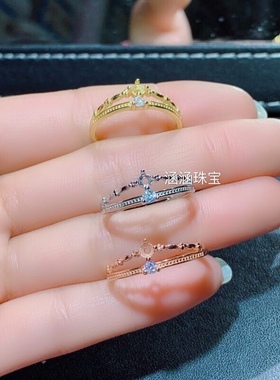 3*3m代镶嵌日韩风饰品托活口戒指
