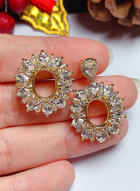 豪华轻奢戒指吊坠空托椭圆形5*7/8*10mm代镶嵌 s925银 m