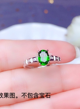 银饰品时尚风玉石水晶戒指空托