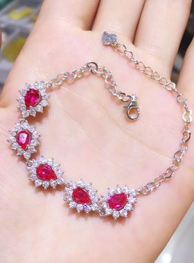 纯银玫瑰金成品主石手链