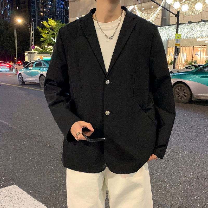 2026外套男潮流翻领西服四面弹轻薄青年百搭简约时尚小西装上衣男
