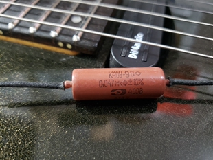 苏联红黄蜂油浸电容0.047uf400V电吉他提升音色电容