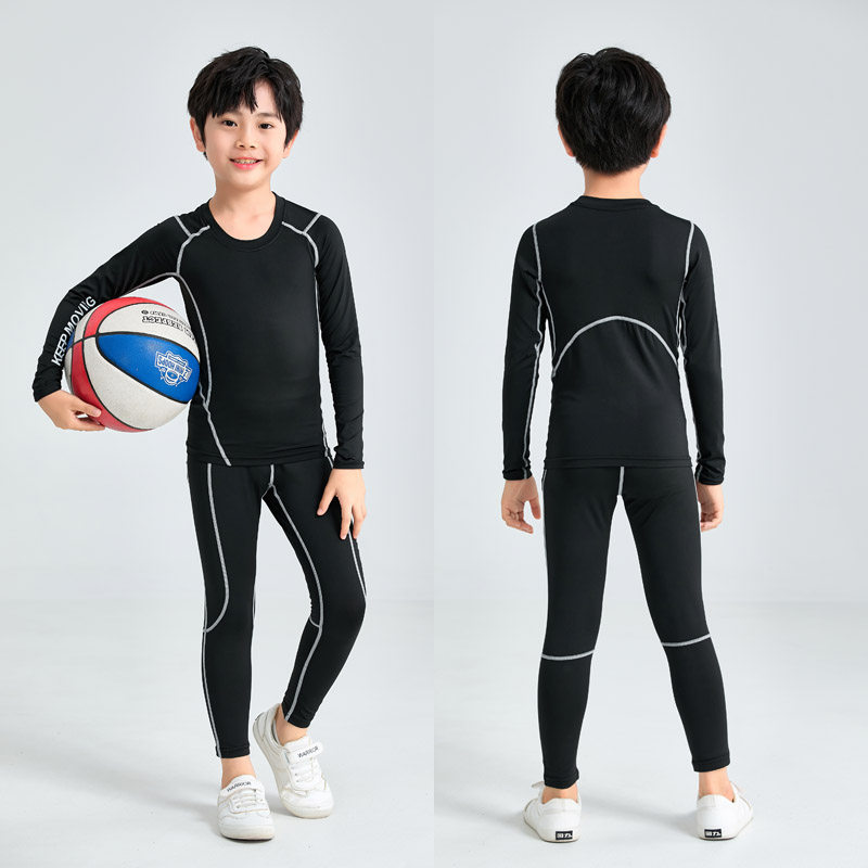 紧身套装男打底健身衣高弹篮球运动速干衣长袖长裤跑步足球弹力裤